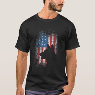 German Shepherd 4Th Of July American Flag Fog Love T-Shirt