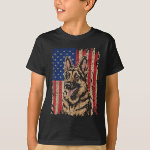 German Shepherd 4th Of July Patriotic Usa Independ T-Shirt