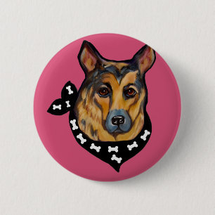 GERMAN SHEPHERD 6 CM ROUND BADGE
