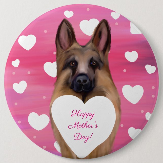 German Shepherd 6 Cm Round Badge (Front)