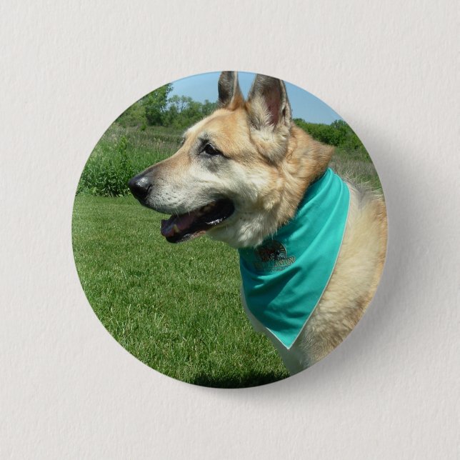 German Shepherd 6 Cm Round Badge (Front)
