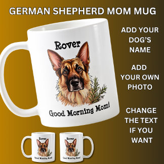 German Shepherd  Add Dog's Name, Change Photo Coffee Mug