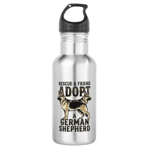 German Shepherd Adoption Vintage Rescue Dog Shirt 532 Ml Water Bottle