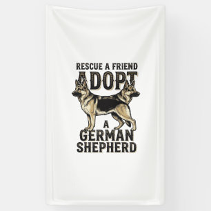 German Shepherd Adoption Vintage Rescue Dog Shirt  Banner