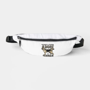German Shepherd Adoption Vintage Rescue Dog Shirt Bum Bags
