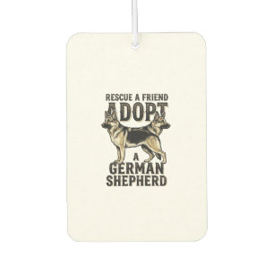 German Shepherd Adoption Vintage Rescue Dog Shirt Car Air Freshener