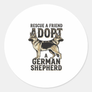 German Shepherd Adoption Vintage Rescue Dog Shirt Classic Round Sticker
