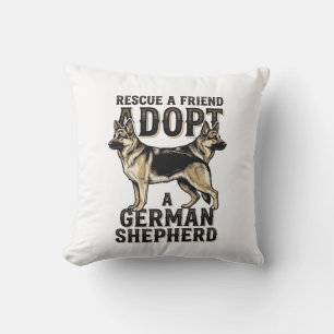 German Shepherd Adoption Vintage Rescue Dog Shirt Cushion