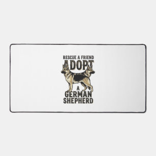 German Shepherd Adoption Vintage Rescue Dog Shirt Desk Mat
