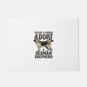 German Shepherd Adoption Vintage Rescue Dog Shirt Doormat