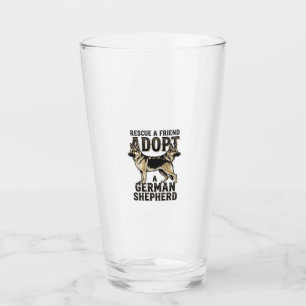 German Shepherd Adoption Vintage Rescue Dog Shirt Glass