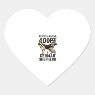German Shepherd Adoption Vintage Rescue Dog Shirt Heart Sticker