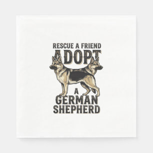German Shepherd Adoption Vintage Rescue Dog Shirt Napkin