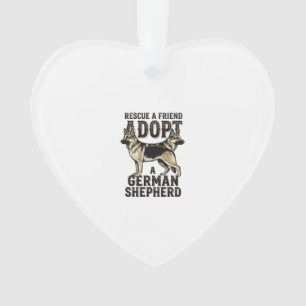 German Shepherd Adoption Vintage Rescue Dog Shirt Ornament