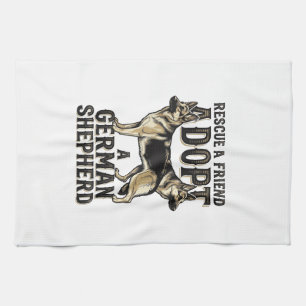 German Shepherd Adoption Vintage Rescue Dog Shirt Tea Towel