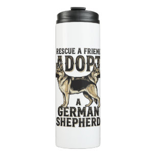 German Shepherd Adoption Vintage Rescue Dog Shirt Thermal Tumbler