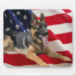 German Shepherd All American Mousepad<br><div class="desc">I call this photo, "THE GOOD SHEPHERD". What could be more patriotic than our American Flag and a German Shepherd. This wonderful breed is truly man's best friend who has served our country in war and peace. The beauty of this wonderful combination will MAKE YOUR DAY every day. A great...</div>