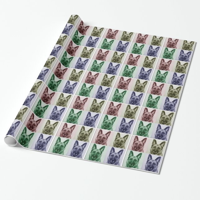 German Shepherd All Occasion Wrapping Paper (Unrolled)