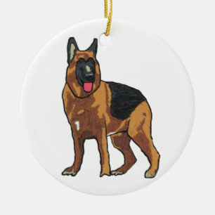 German Shepherd Alsatian Ceramic Tree Decoration