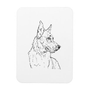 German Shepherd Alsatian Dog Art Magnet