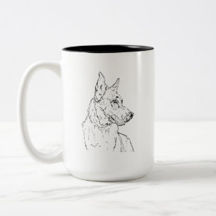 German Shepherd Alsatian Dog Art Two-Tone Coffee Mug