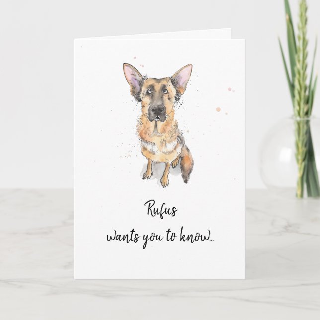 German Shepherd, Alsation customised Father’s day  Card (Front)