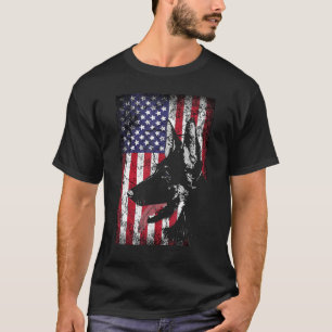German Shepherd American Flag Dog Men Women T-Shirt