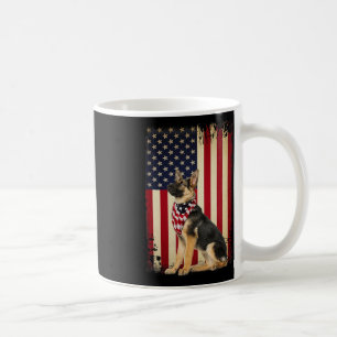 German Shepherd American Flag Shirt Independence 4 Coffee Mug