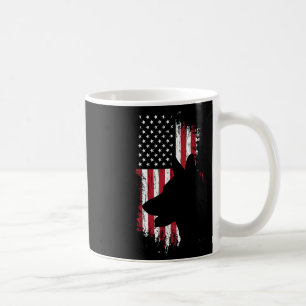 German Shepherd American Flag Shirt Usa Patriotic  Coffee Mug