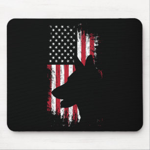 German Shepherd American Flag Shirt Usa Patriotic Mouse Mat
