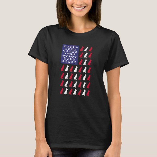German Shepherd American Flag T-Shirt (Front)