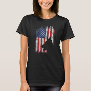 German Shepherd American Usa Flag Patriotic Dog T-Shirt