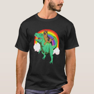 German Shepherd And Dinosaur - Dog Owner Pet Lover T-Shirt