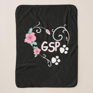 German Shepherd And Flower Sherpa Blanket