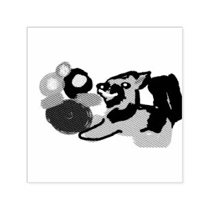 German Shepherd and flowers  well  Self-inking Stamp