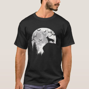 German Shepherd And Moon Funny Halloween Pet Lover T-Shirt