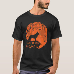 German Shepherd And Moon Halloween Costume Dog T-Shirt