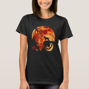 German Shepherd And Moon Halloween Costume Pumpkin T-Shirt