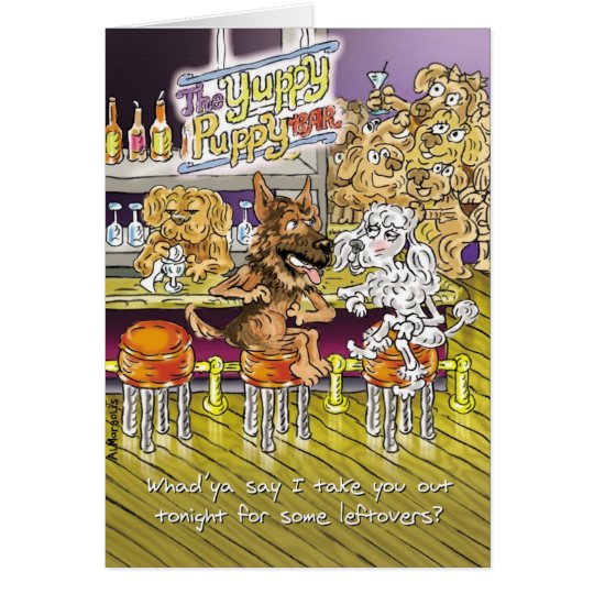 German Shepherd and Poodle Funny Anniversary Card