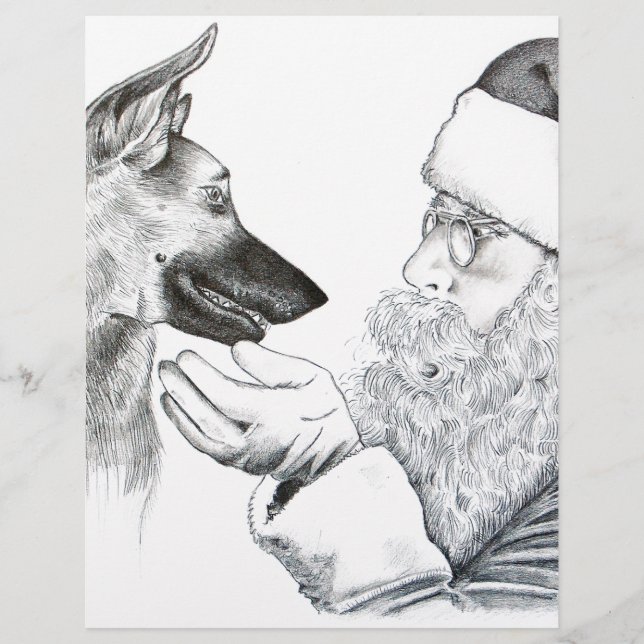 German Shepherd and Santa (Front)