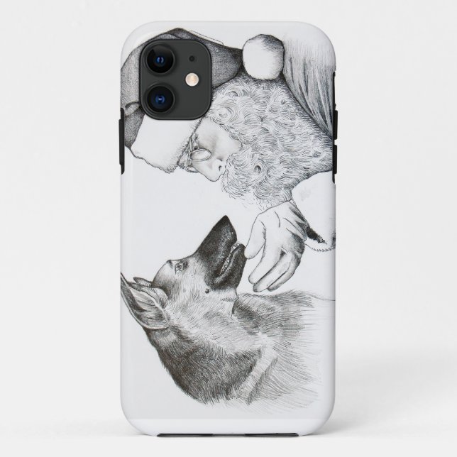 German Shepherd and Santa Claus Case-Mate iPhone Case (Back)