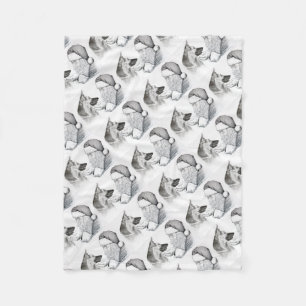 German Shepherd and Santa Fleece Blanket