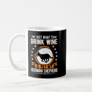 German Shepherd And Wines Coffee Mug