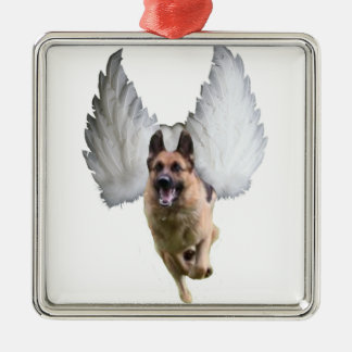German Shepherd Angel Metal Tree Decoration