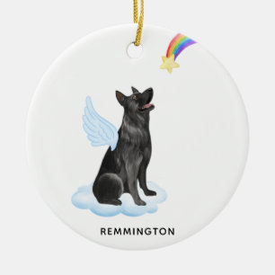 German Shepherd Angel Personalised Dog Memorial Ceramic Tree Decoration