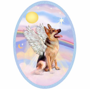 German Shepherd  Angel Standing Photo Sculpture