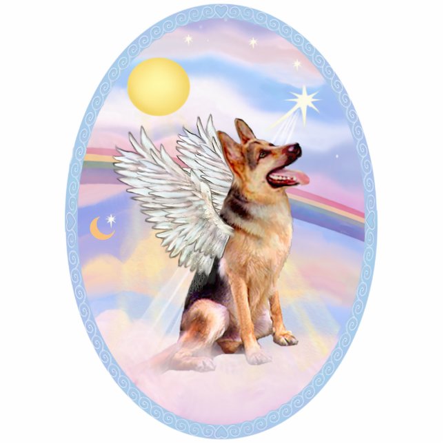 German Shepherd  Angel Standing Photo Sculpture (Front)