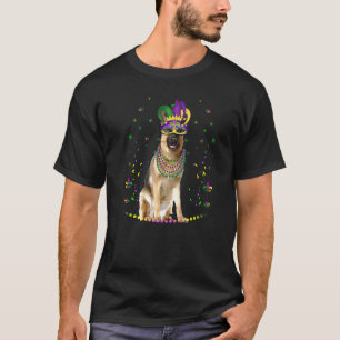 German Shepherd Animal Mardi Gras Carnival Jester T-Shirt