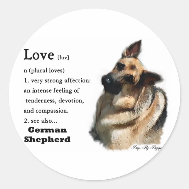 German Shepherd Art Gifts Classic Round Sticker (Front)