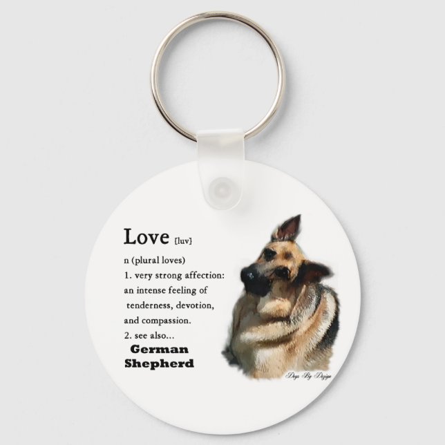 German Shepherd Art Gifts Key Ring (Front)